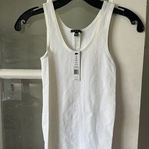 NWT Theory Len Tubular Stretch Jersey Tank Top White One Size